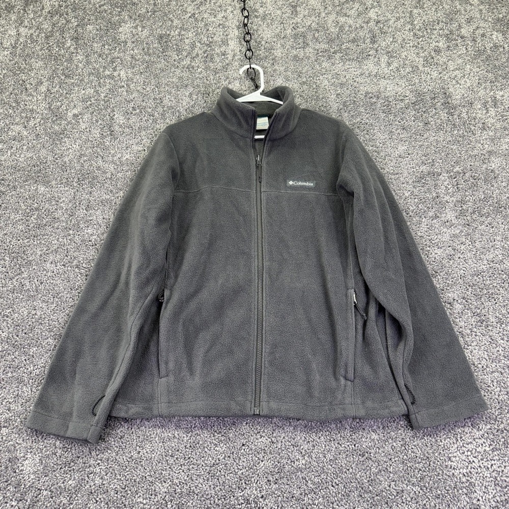 Columbia Jacket Mens Small Gray Interchange Fleece Full Zip Outdoor Hiking